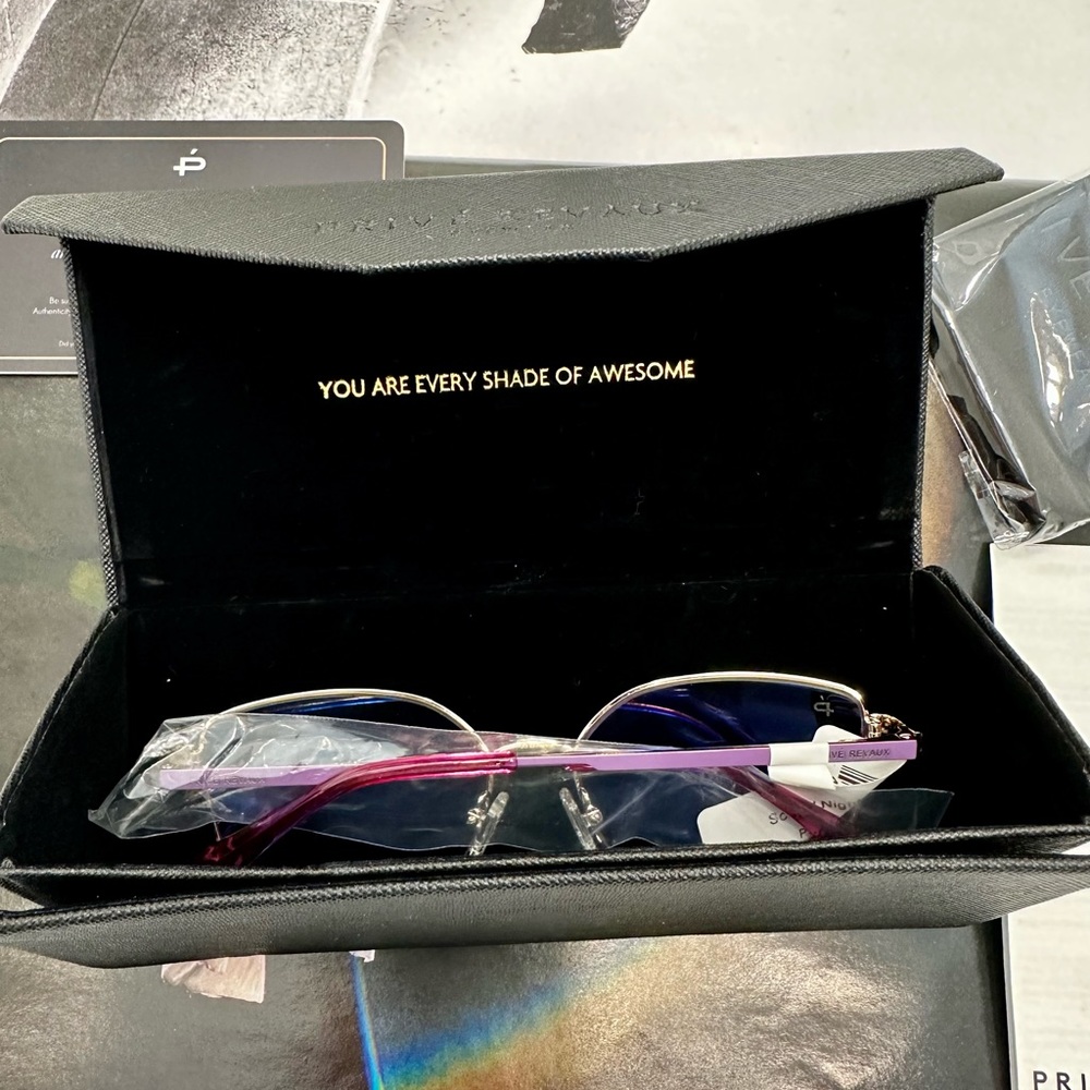 NWT Privé Revaux Blue Light Glasses “School Night” Purple